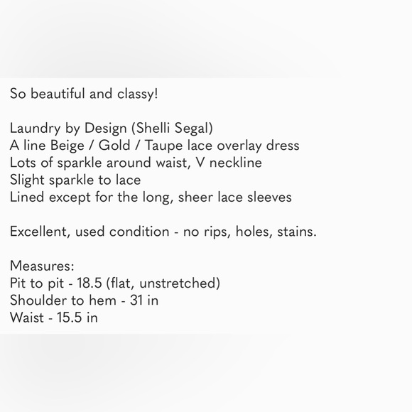 Laundry by Design Gold Lace Shimmer Overlay Mini Dress - Picture 12 of 13